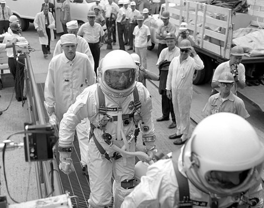 Making Astronauts: Conrad and Cooper en Route to Gemini Liftoff