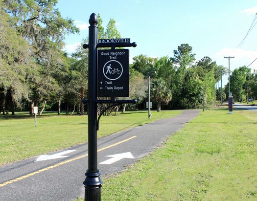 Good Neighbor Trail Sign, Russell Street Park, Brooksville