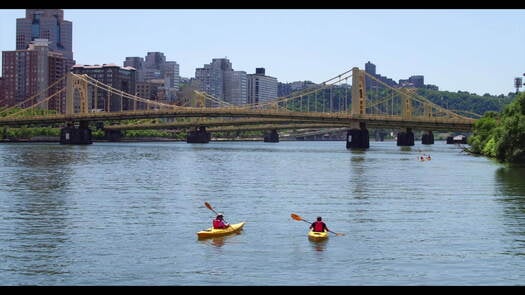 Three Sister Bridges & Kayakers