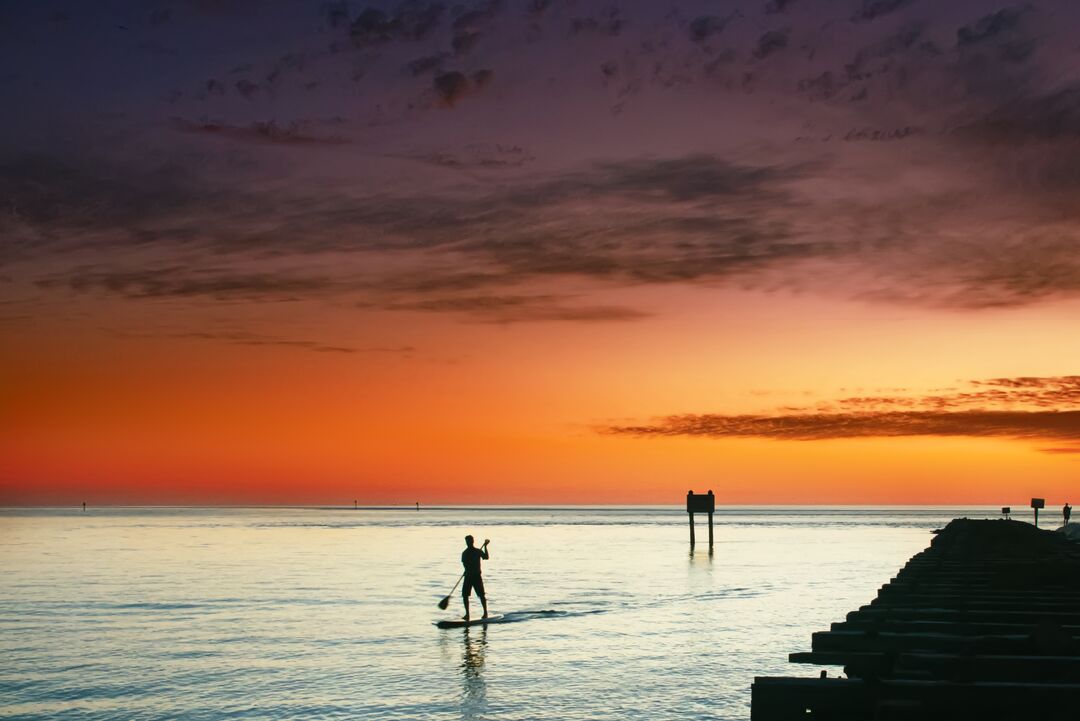 Paddleboarding at Sunset