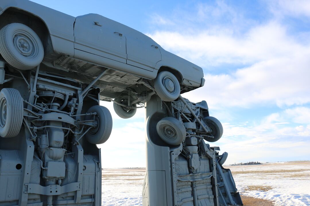 Snowy Carhenge