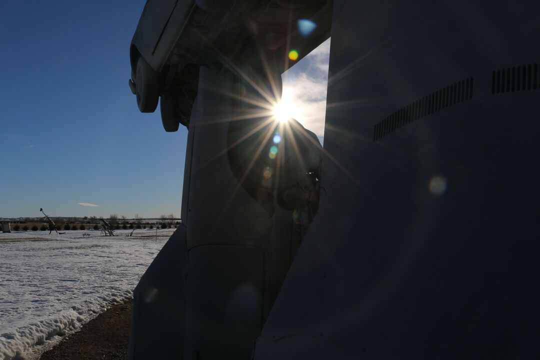 Snowy Carhenge