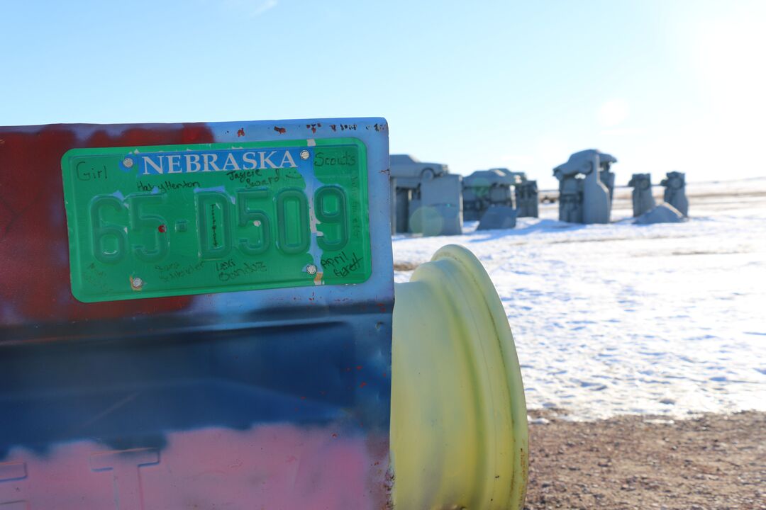 Snowy Carhenge