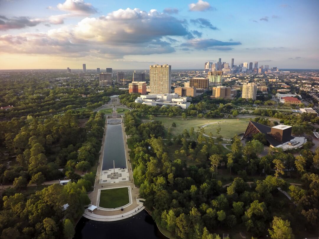 Hermann Park w/ Downtown Skyline