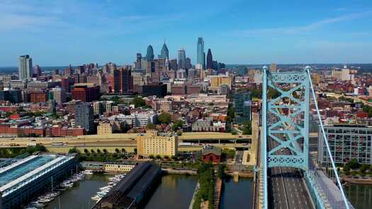 Philadelphia skyline from Delaware River