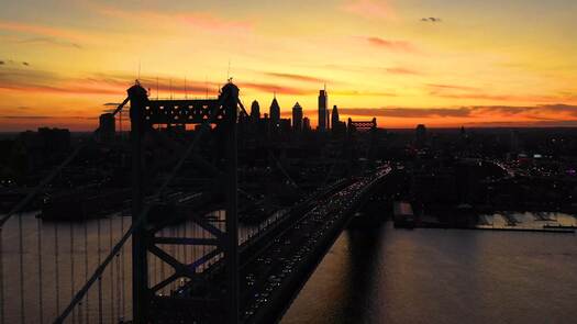 Philadelphia skyline from Delaware River