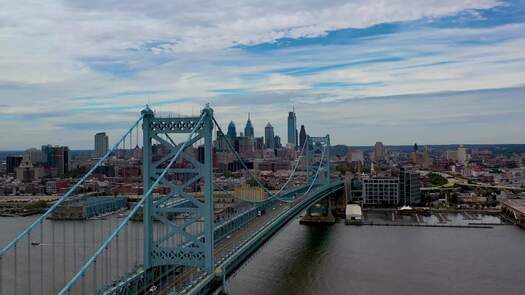 Philadelphia skyline from Delaware River