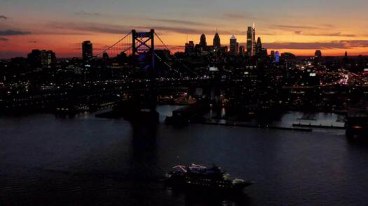 Philadelphia skyline from Delaware River