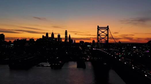 Philadelphia skyline from Delaware River