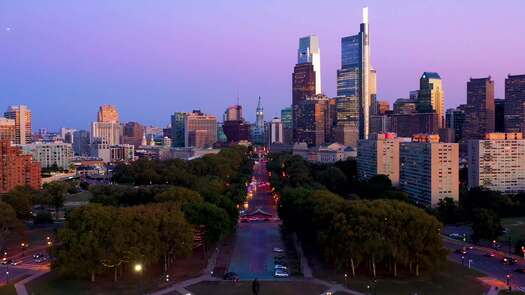 Skyline from Ben Franklin Parkway