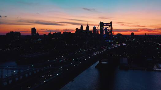 Philadelphia skyline from Delaware River