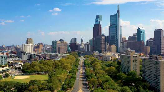 Skyline from Ben Franklin Parkway