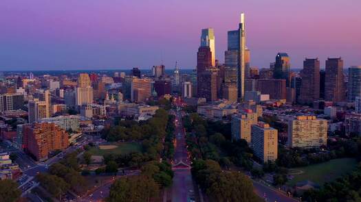 Skyline from Ben Franklin Parkway