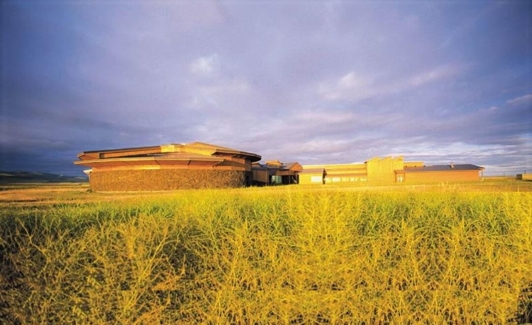 View of Tamastslikt from wheatfield