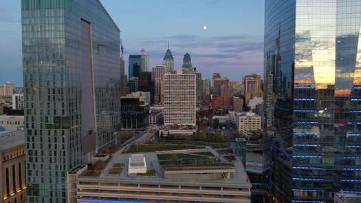 Philadelphia skyline looking east from Cira Green