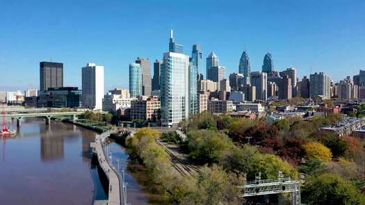 Schuylkill Banks fall skyline