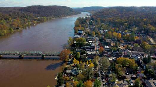 New Hope fall aerial