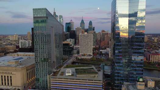 Philadelphia skyline looking east from Cira Green