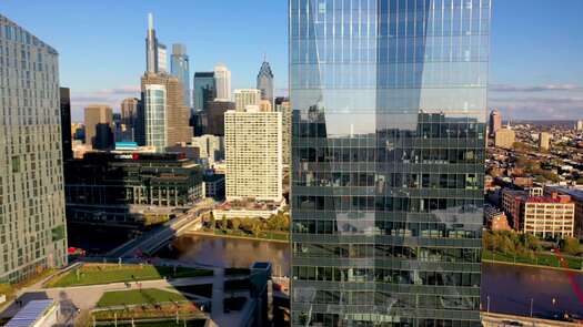 Philadelphia skyline looking east from Cira Green