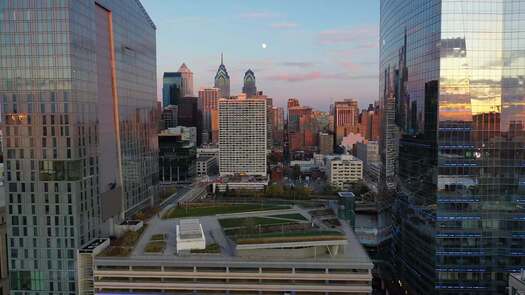 Philadelphia skyline looking east from Cira Green