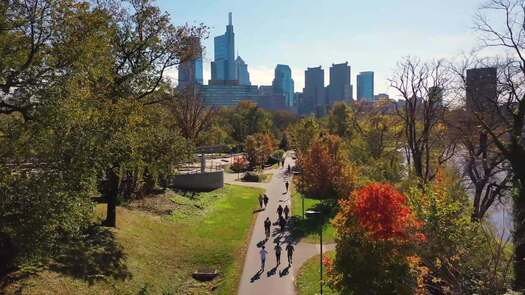 Skyline fall from Schuylkill Banks running trail