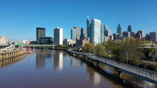 Schuylkill Banks fall skyline