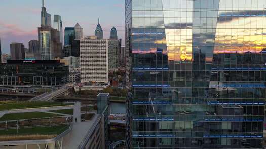 Philadelphia skyline looking east from Cira Green