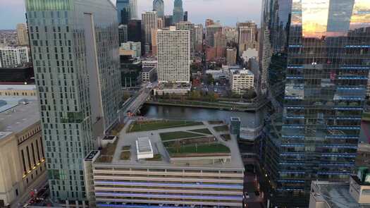 Philadelphia skyline looking east from Cira Green