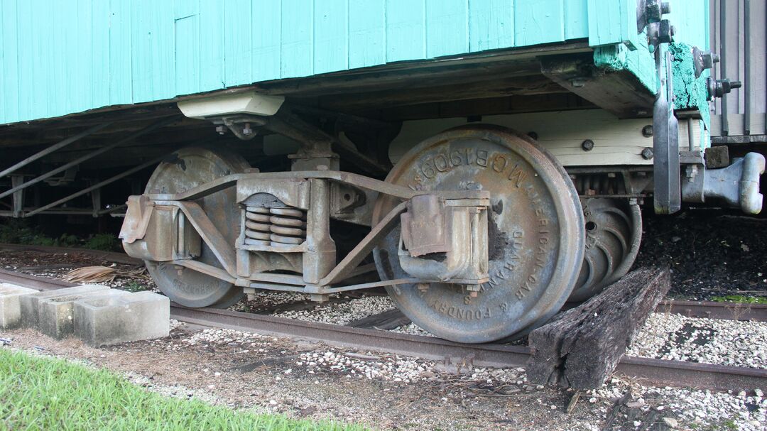 Brooksville 1885 Train Depot Wheels on Track