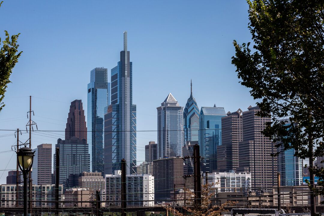 Philadelphia Skyline From Drexel Park