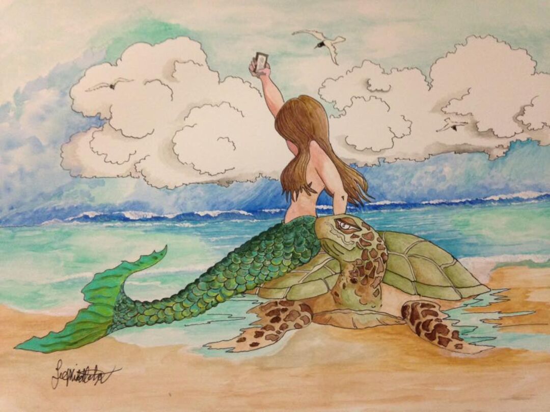 Mermaid with turtle