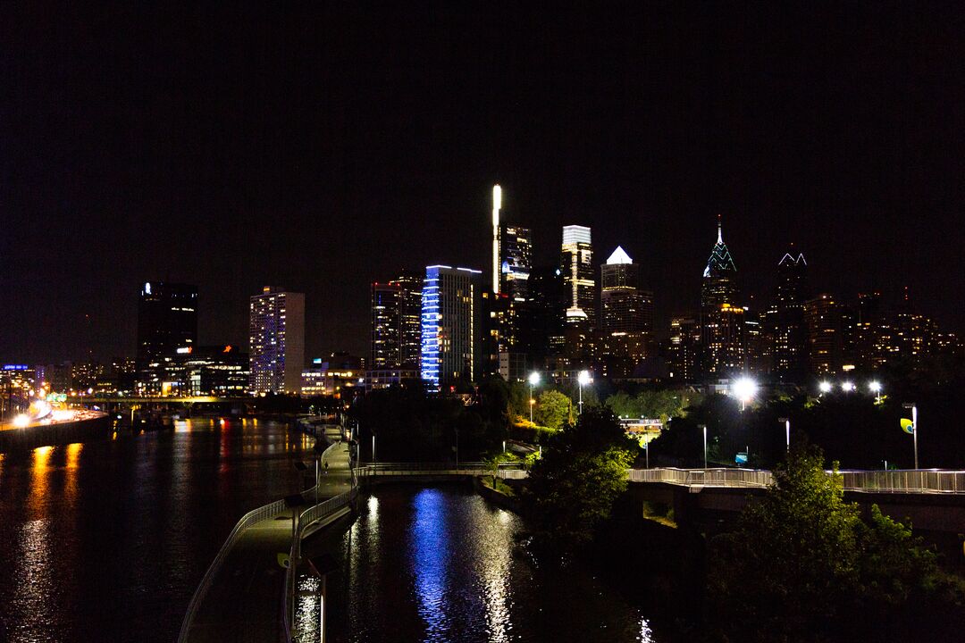 Philadelphia Skyline From South Street Bridge