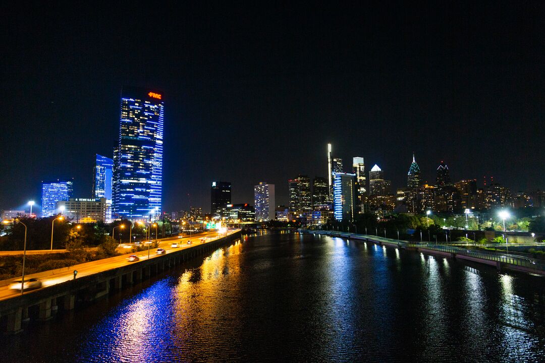 Philadelphia Skyline From South Street Bridge