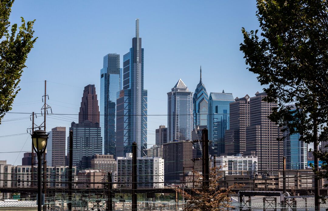 Philadelphia Skyline From Drexel Park