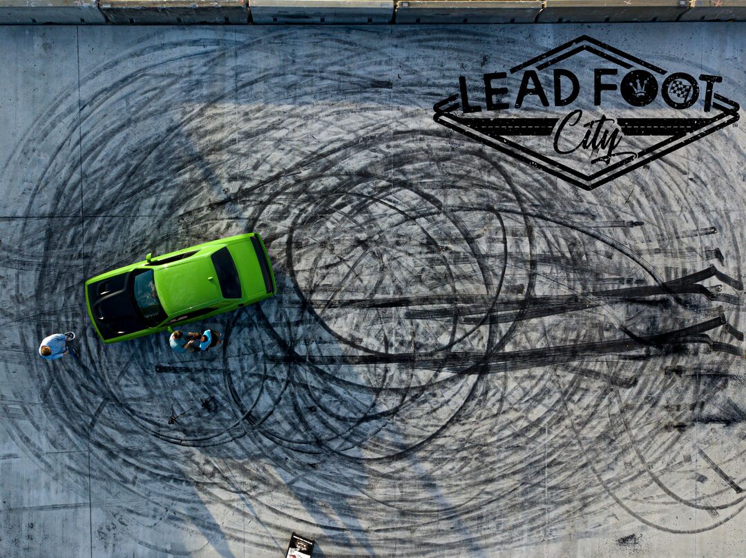 Lead-Foot-City-Burnout-Pad-Hellcat-Aerial