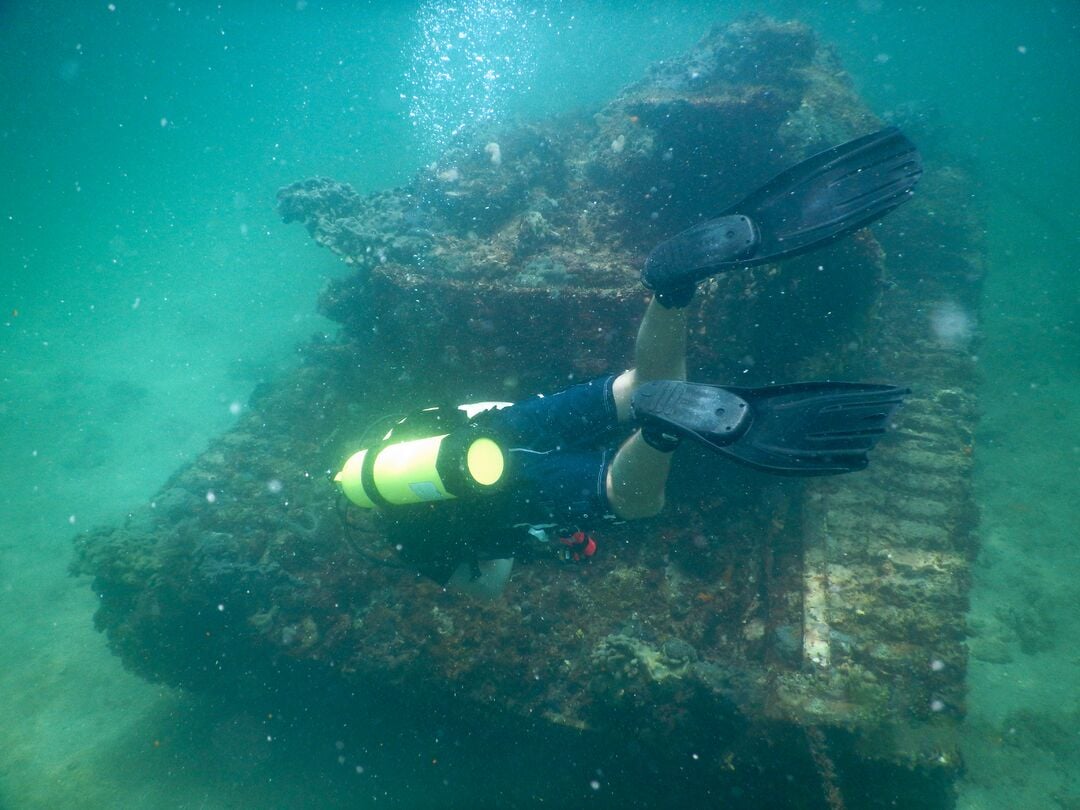 Scuba Diver at Bendickson Reef Tank, Florida's Adventure Coast