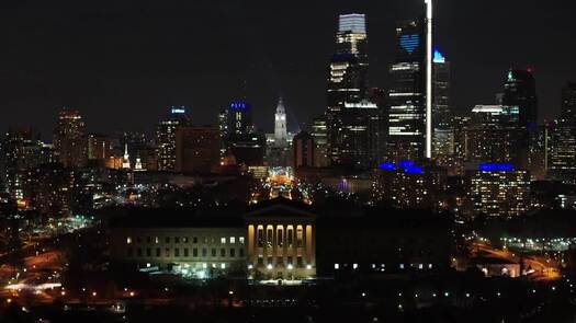 Philly Shines Blue: Drone Video