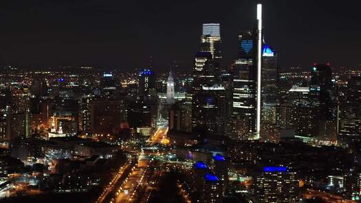 Philly Shines Blue: Drone Video