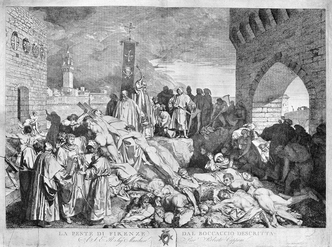 L0004057 The plague of Florence in 1348, as described in BoccaccL0004057 The plague of Florence in 1348, as described in Boccaccio's