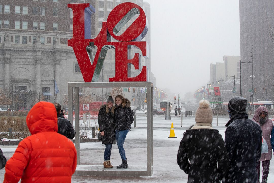 Snow at LOVE Park