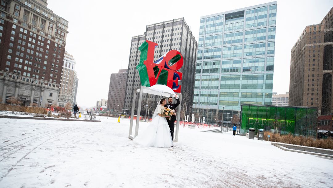 Snow at LOVE Park