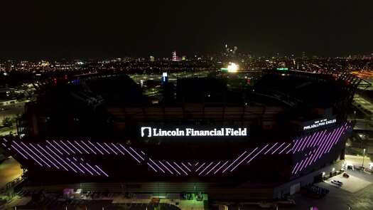 Lincoln Financial Field lights up in rainbow colors for Pride