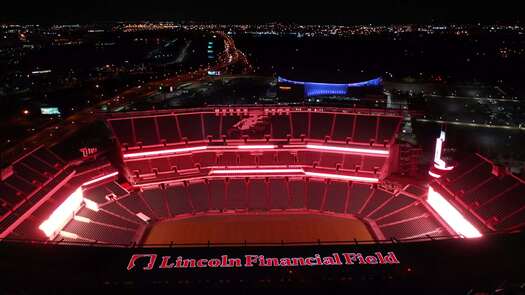 Lincoln Financial Field lights up in rainbow colors for Pride