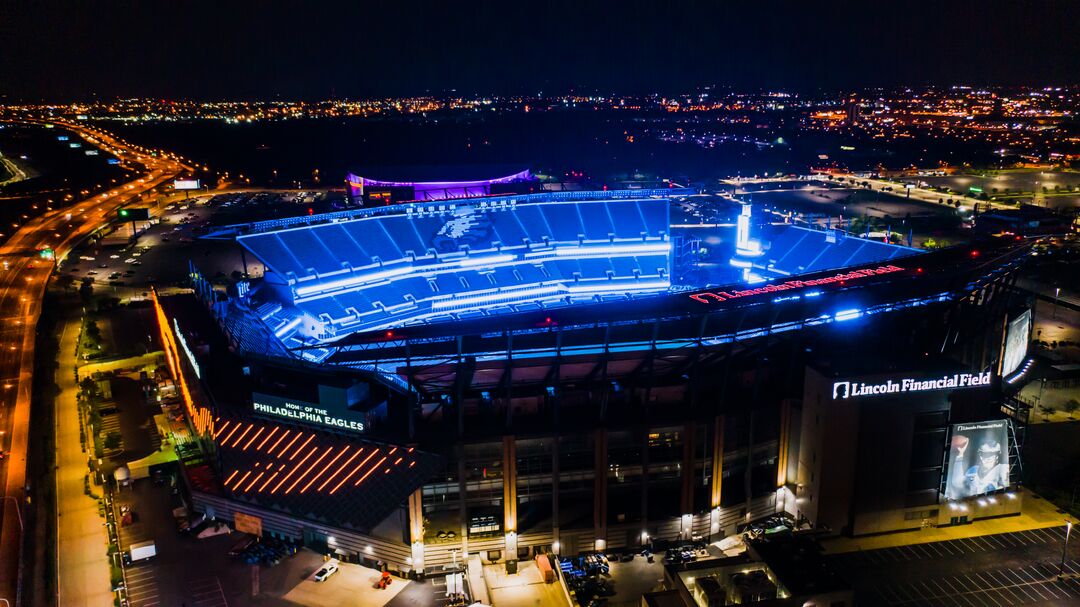 Lincoln Financial Field lights up in rainbow colors for Pride