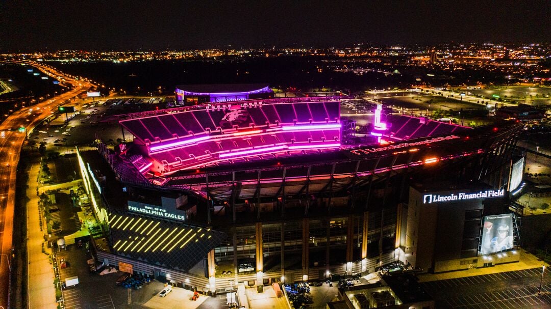 Lincoln Financial Field lights up in rainbow colors for Pride