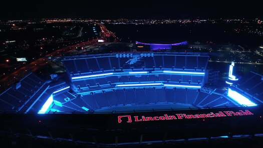 Lincoln Financial Field lights up in rainbow colors for Pride