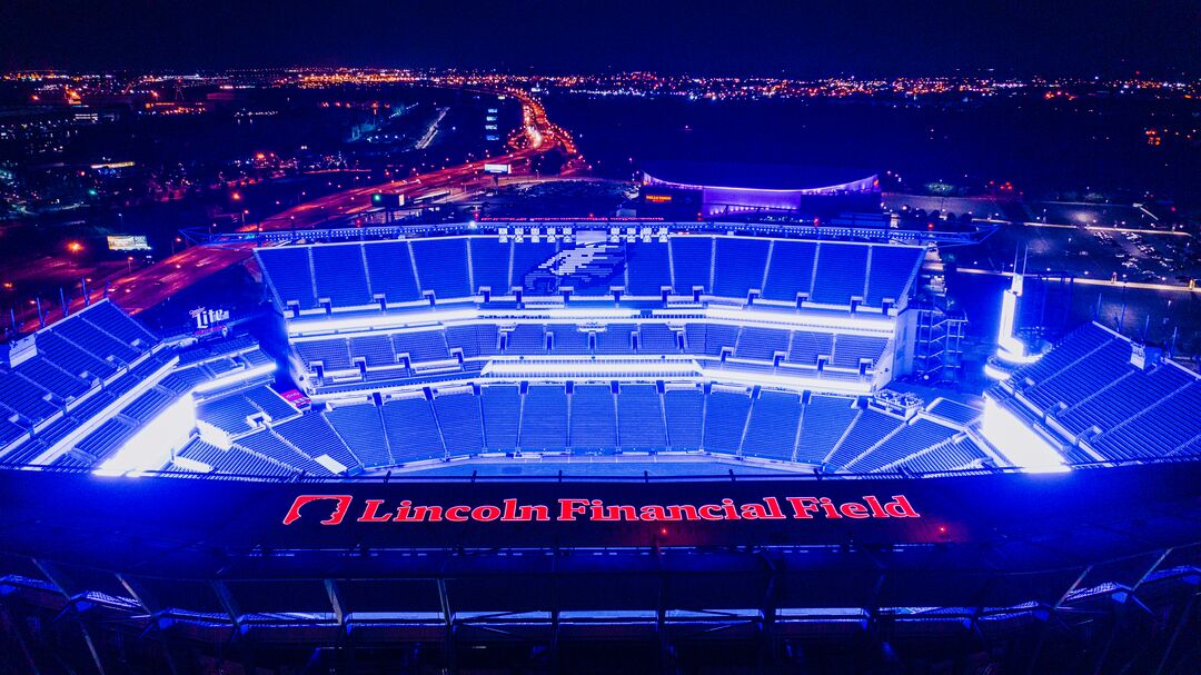 Lincoln Financial Field lights up in rainbow colors for Pride