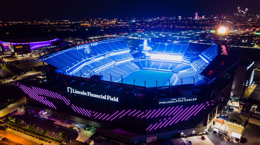 Lincoln Financial Field lights up in rainbow colors for Pride