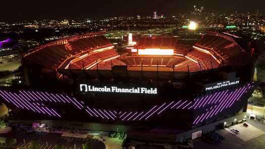 Lincoln Financial Field lights up in rainbow colors for Pride