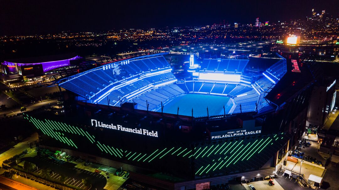 Lincoln Financial Field lights up in rainbow colors for Pride